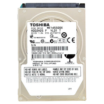 Toshiba MK1655GSX 160GB 2.5" SATA HDD 5400 RPM, 8MB Cache, Bulk-Pack